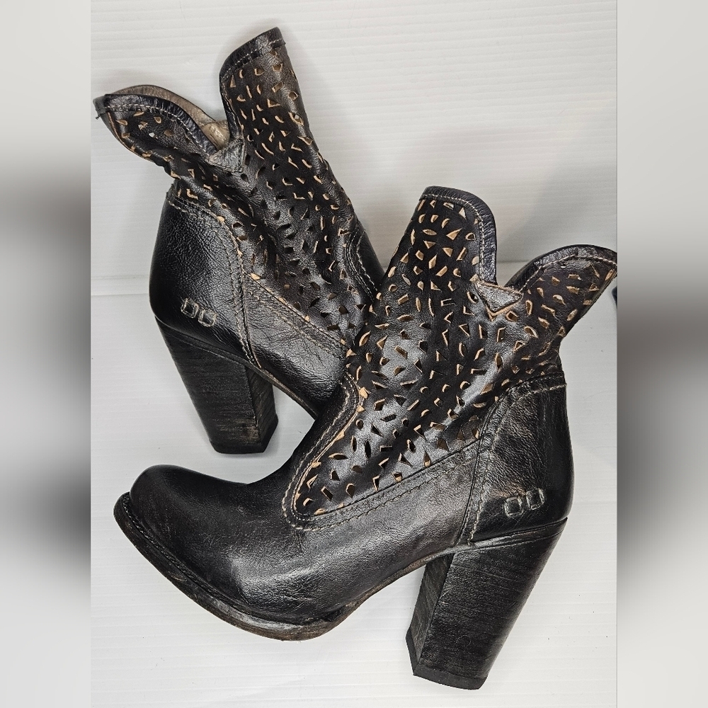 Bed|Stu Irma Ankle Boots – Graphito Rustic Brown Chocolate Leather Size 7 - Picture 3 of 11